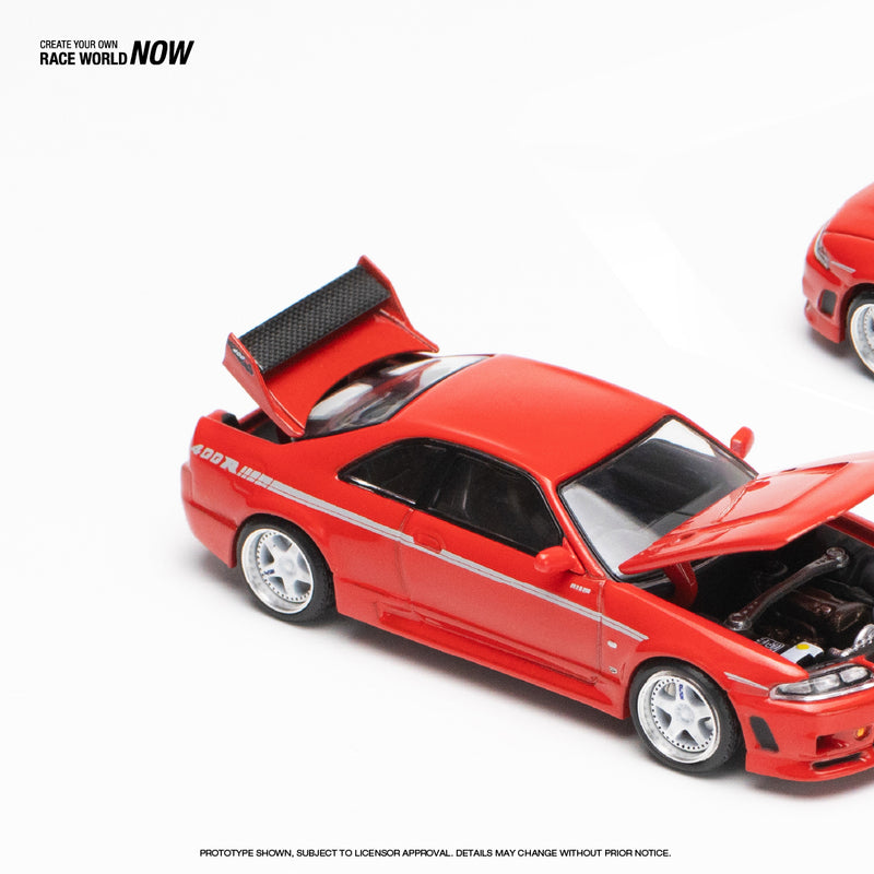 *PREORDER* Pop Race 1/64 Nissan Skyline (BNCR33) NISMO 400R in Super Clear Red