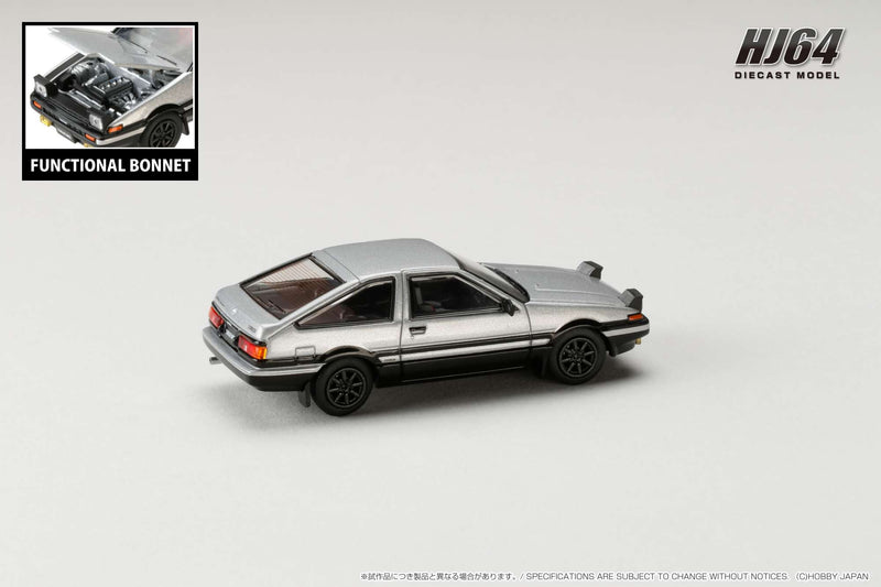 *PREORDER* Hobby Japan 1:64 Toyota Sprinter Trueno GT Apex (AE86) Custom Version in Silver / Black