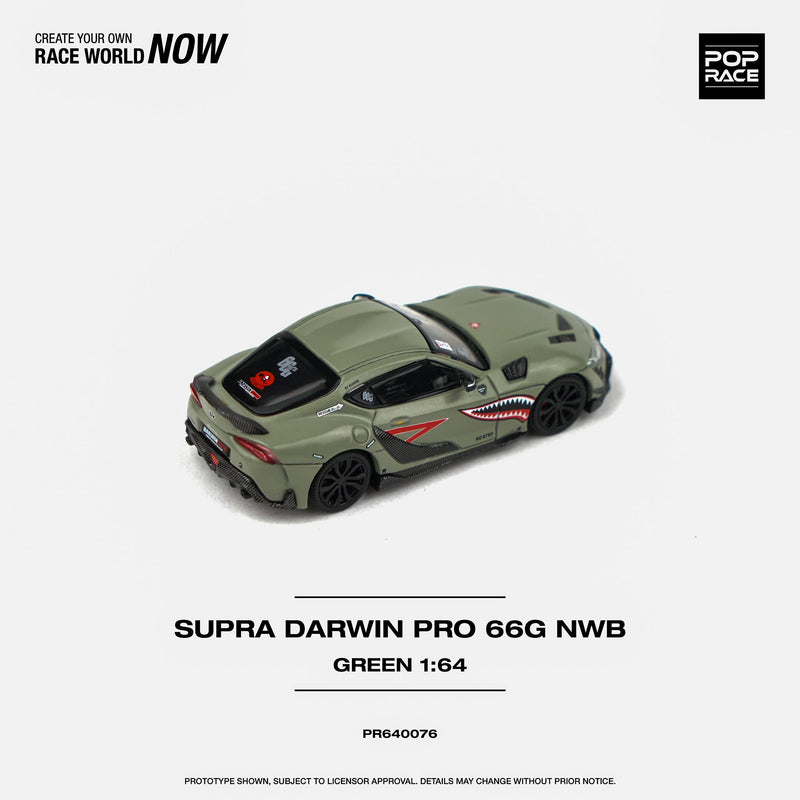 *PREORDER* Pop Race 1:64 Toyota GR Supra DarwinPro 66G NWB in Green