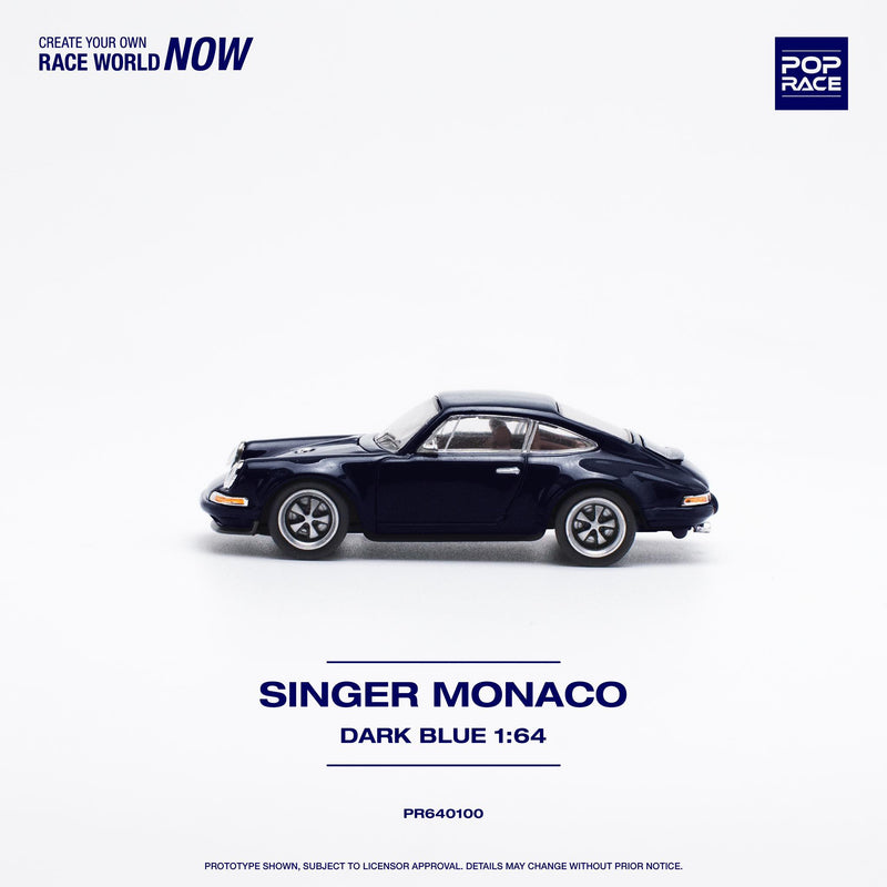 *PREORDER* Pop Race 1/64 Porsche Singer Monaco in Midnight Blue