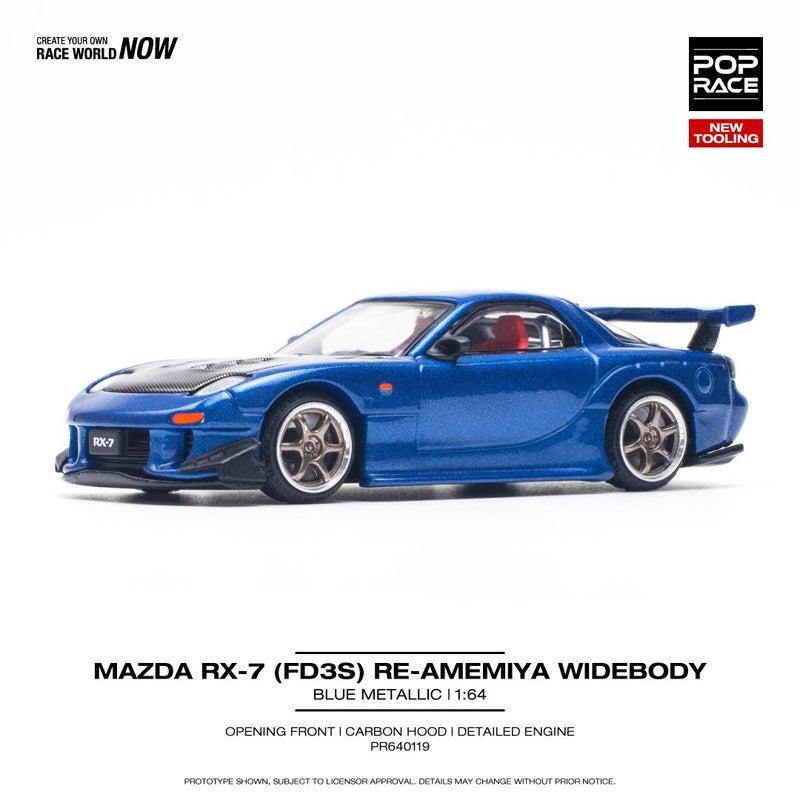 *PREORDER* Pop Race 1:64 Mazda RX-7 (FD3S) RE-Amemiya in Metallic Blue