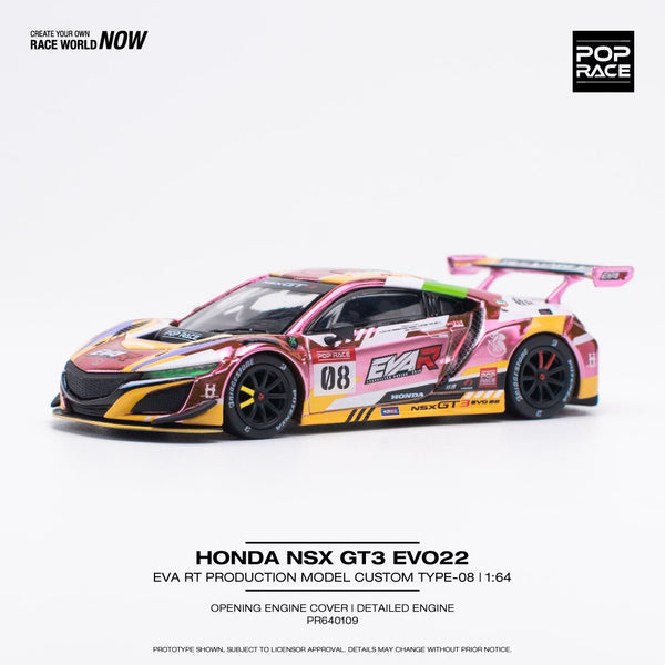 *PREORDER* Pop Race 1:64 Honda NSX (NC1) GT3 EVO22 EVA RT Production Model Custom TYPE-08