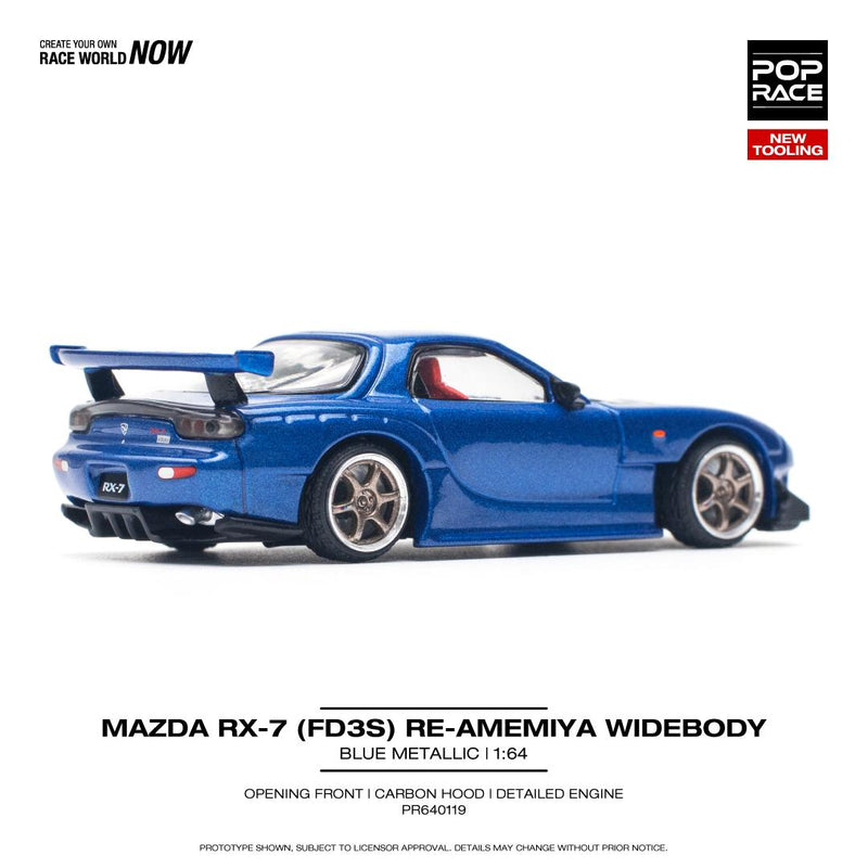 *PREORDER* Pop Race 1:64 Mazda RX-7 (FD3S) RE-Amemiya in Metallic Blue