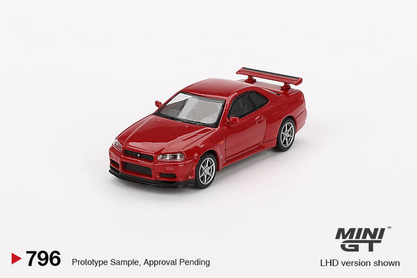 MINI GT 1:64 Nissan Skyline GT-R (R34)  V-Spec Active Red
