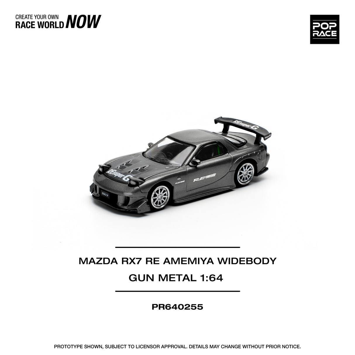 *PREORDER* Pop Race 1:64 Mazda RX-7 (FD3S) RE-Amemiya in Gun Metal