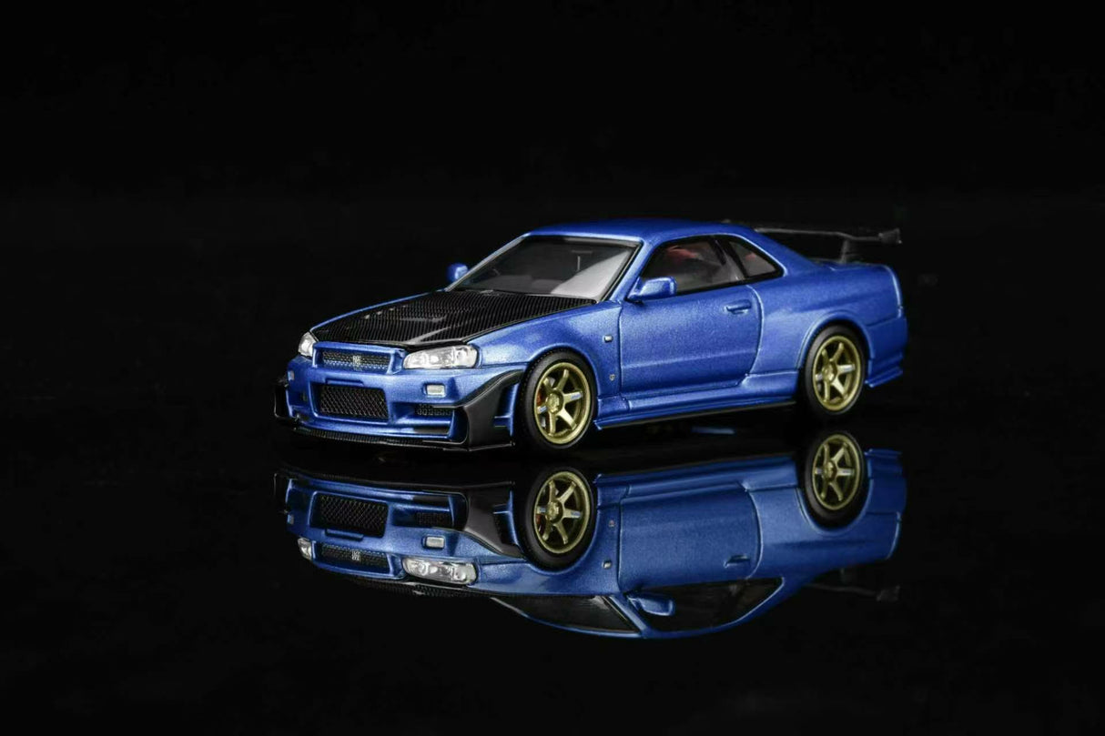 *PREORDER* MotorHelix 1:64 Nissan Skyline GT-R (R34) Customized Version in Bayside Blue