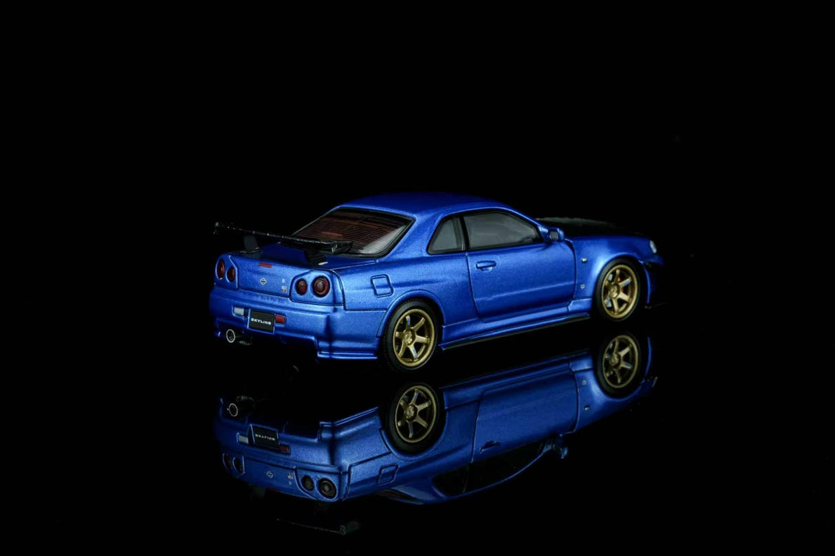 *PREORDER* MotorHelix 1:64 Nissan Skyline GT-R (R34) Customized Version in Bayside Blue