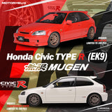 MotorHelix 1:18 Honda Civic Type-R (EK9) MUGEN in Milano Red