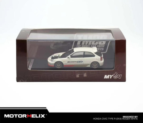 *PREORDER* MotorHelix 1:64 Honda Civic Type-R (EK9) MUGEN in White TMCS Special Event Edition (ONE PER PERSON PER ORDER)