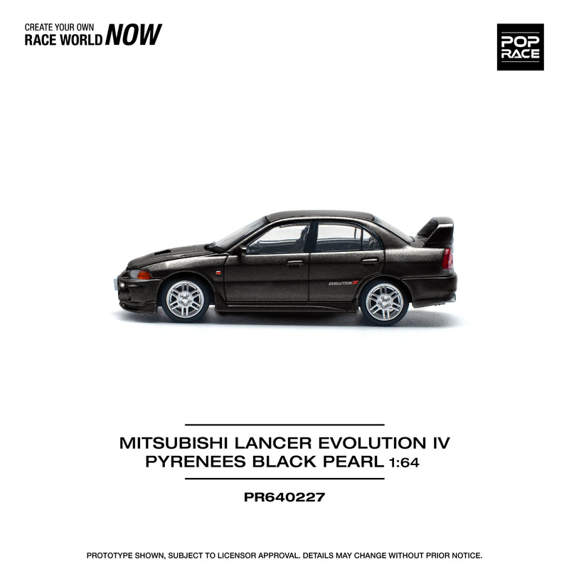 *PREORDER* Pop Race 1:64 Mitsubishi Lancer EVO IV in Pyreness Black Pearl