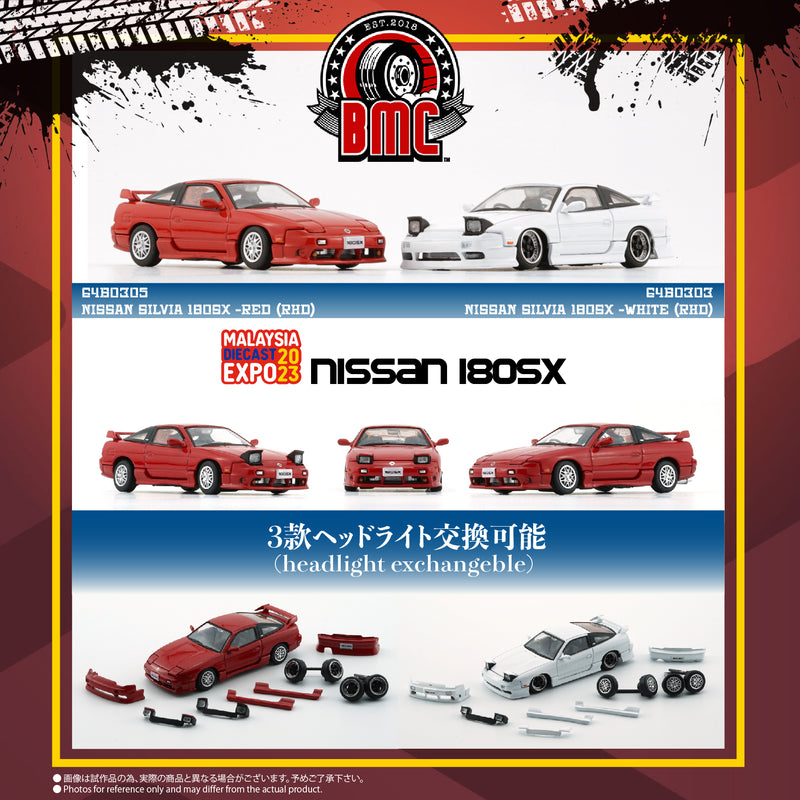 BM Creations 1:64 Nissan Silvia 180SX in White LHD Version