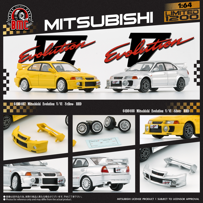 BM Creations 1:64 Mitsubishi Lancer EVO V / VI (RHD) in Silver