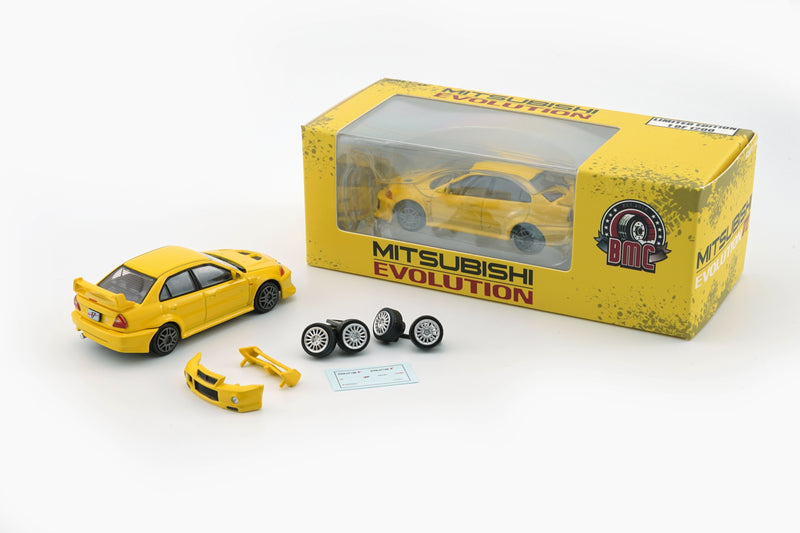 BM Creations 1:64 Mitsubishi Lancer EVO V / VI (RHD) in Yellow