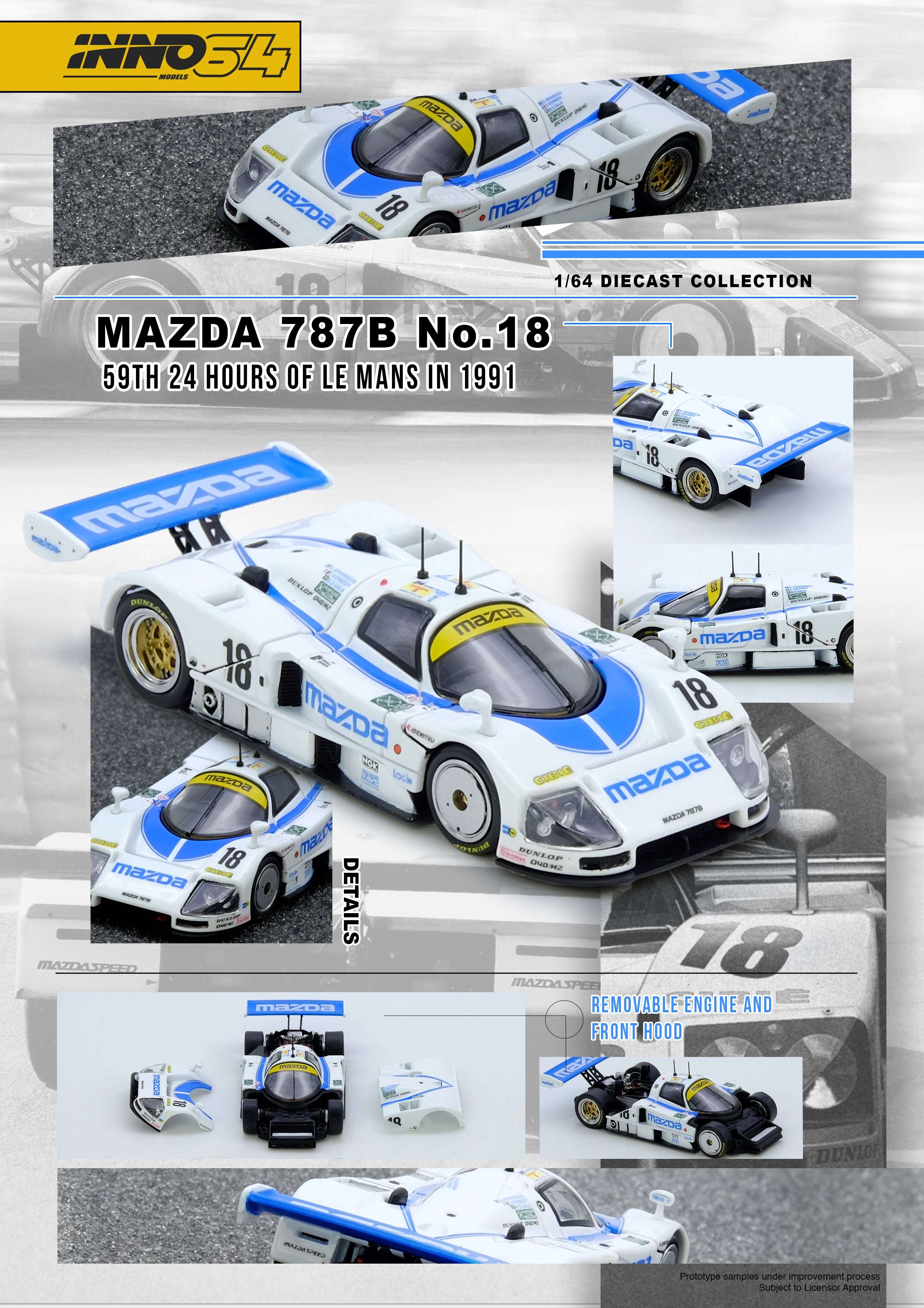 PREORDER* INNO64 1:64 Mazda 787B #18 59th 24 HR Le Mans 1991