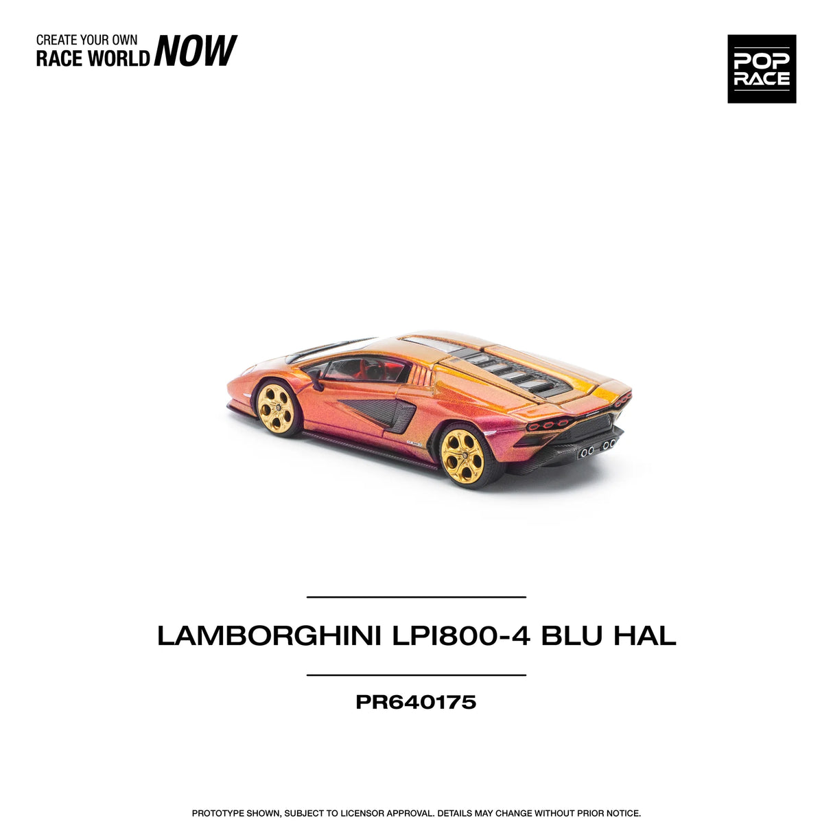 Pop Race 1:64 Lamborghini Countach LP 800-4 in Blu Hal
