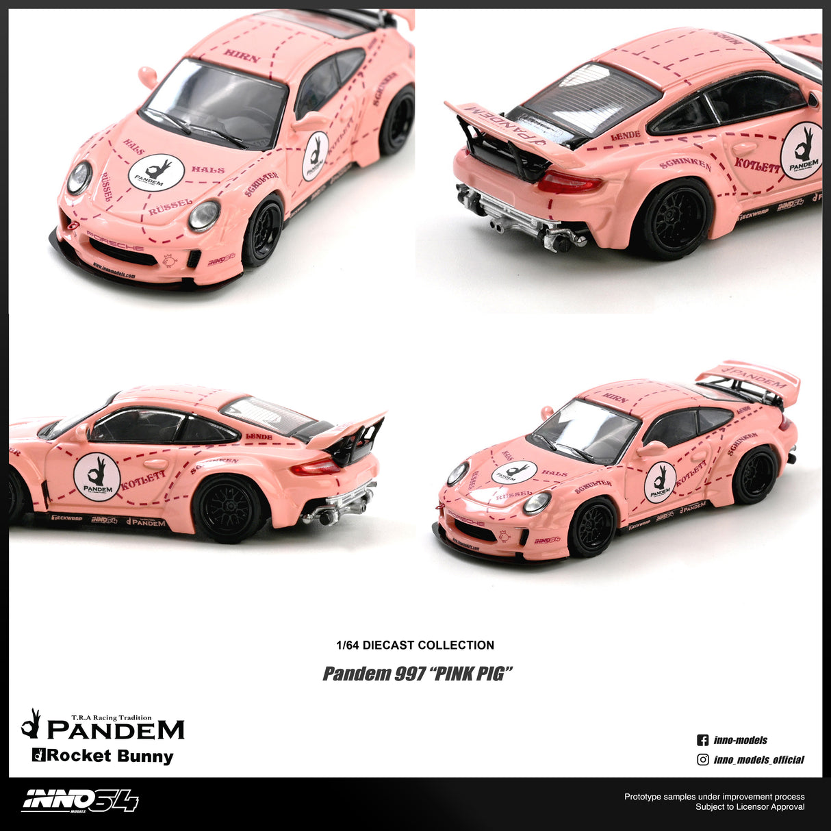 *PREORDER* INNO64 1:64 Porsche 997 PANDEM "PINK PIG" Edition