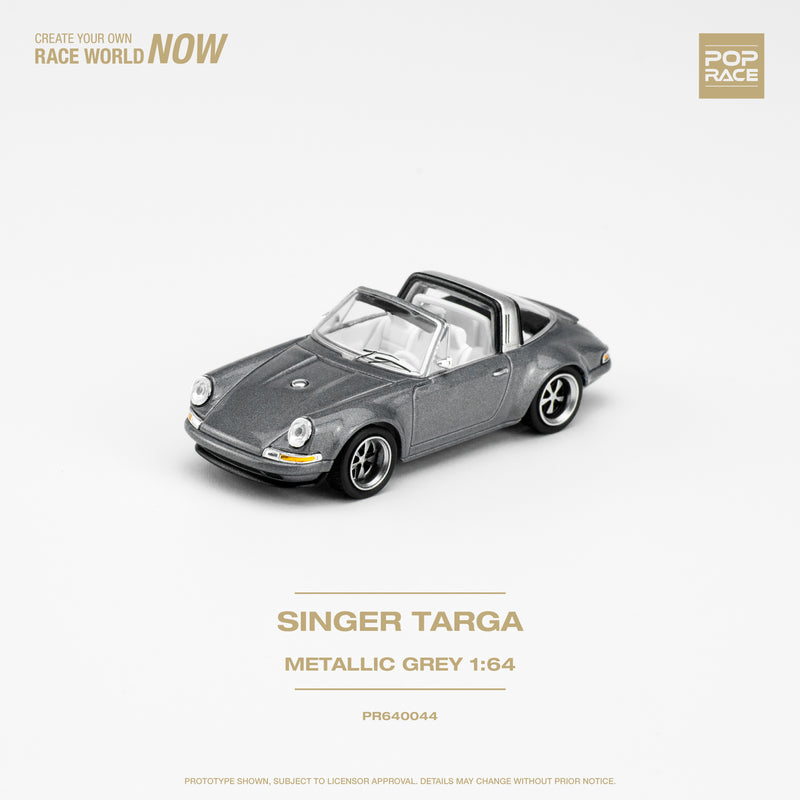 *PREORDER* Pop Race 1/64 Porsche Singer Targa in Gray Metallic
