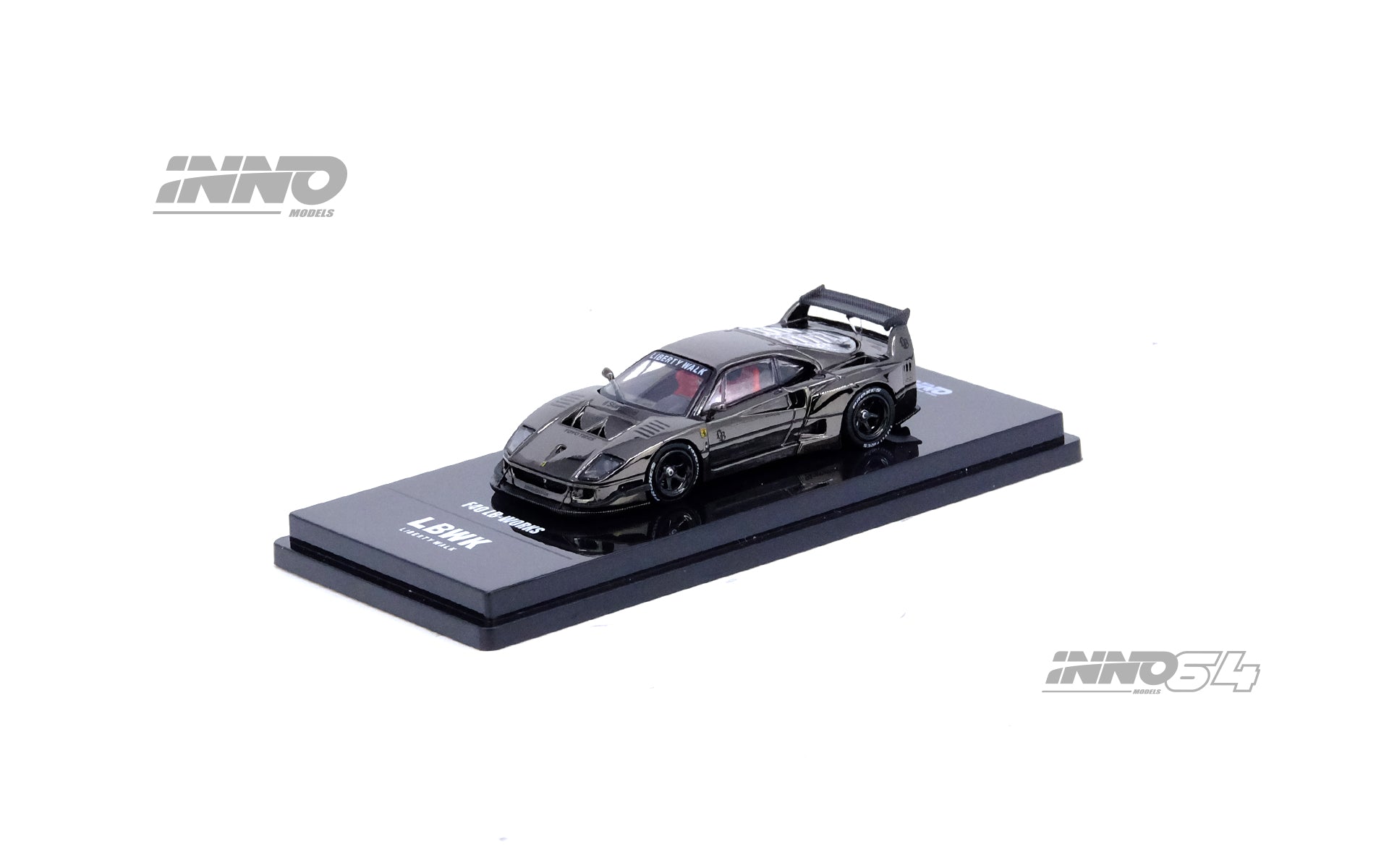 INNO64 1:64 Ferrari F40 Liberty Walk in Chrome Black – Model