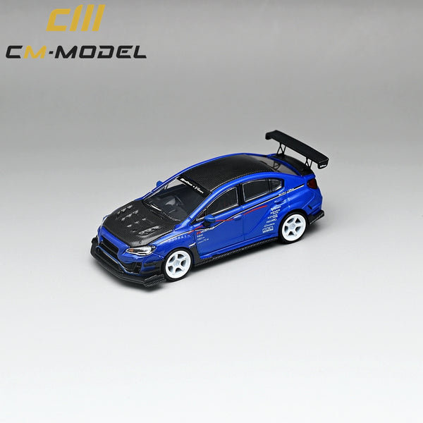 *PREORDER* CM Model 1:64 Subaru WRX VAB Varis Edition with Carbon Bonnet in Blue