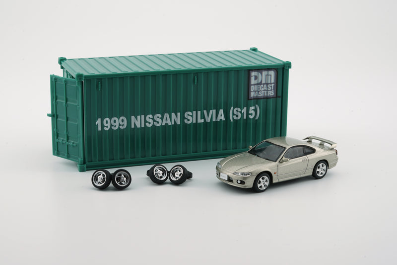 BM Creations 1:64 Nissan Silvia (S15) in Silver RHD Configuration with Container