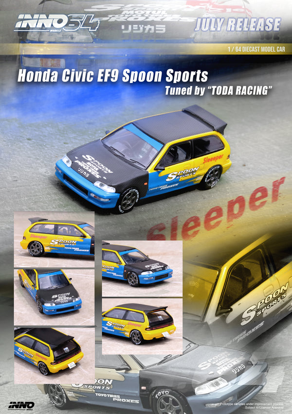INNO64 1:64 Honda Civic (EF9) Spoon Livery Tuned by "TODA RACING Japan"