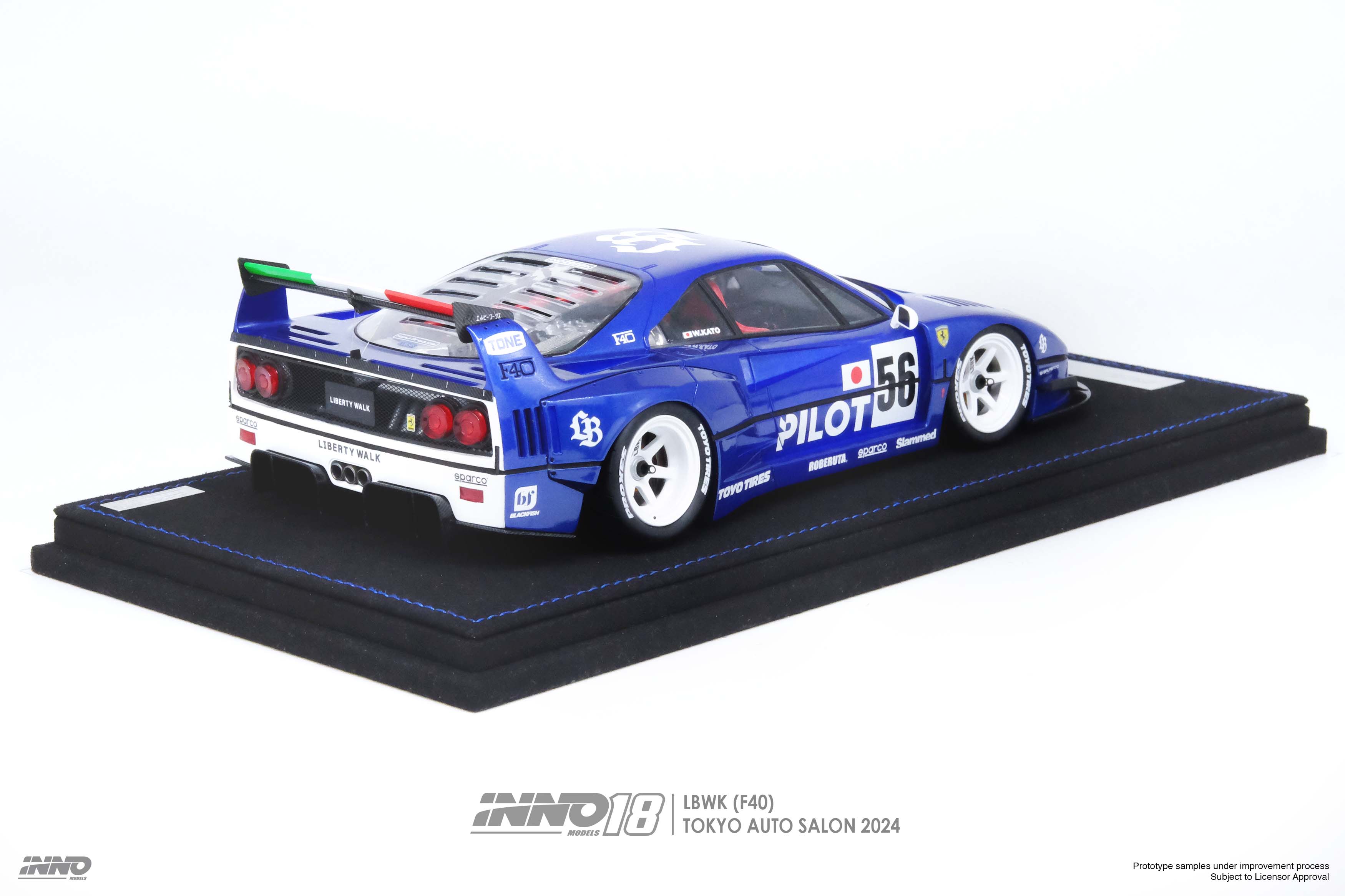 INNO Models 1:18 Ferrari F40 Liberty Walk in White Tokyo Auto