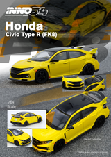 *PREORDER* INNO64 1:64 Honda Civic Type- R (Fk8) in Yellow