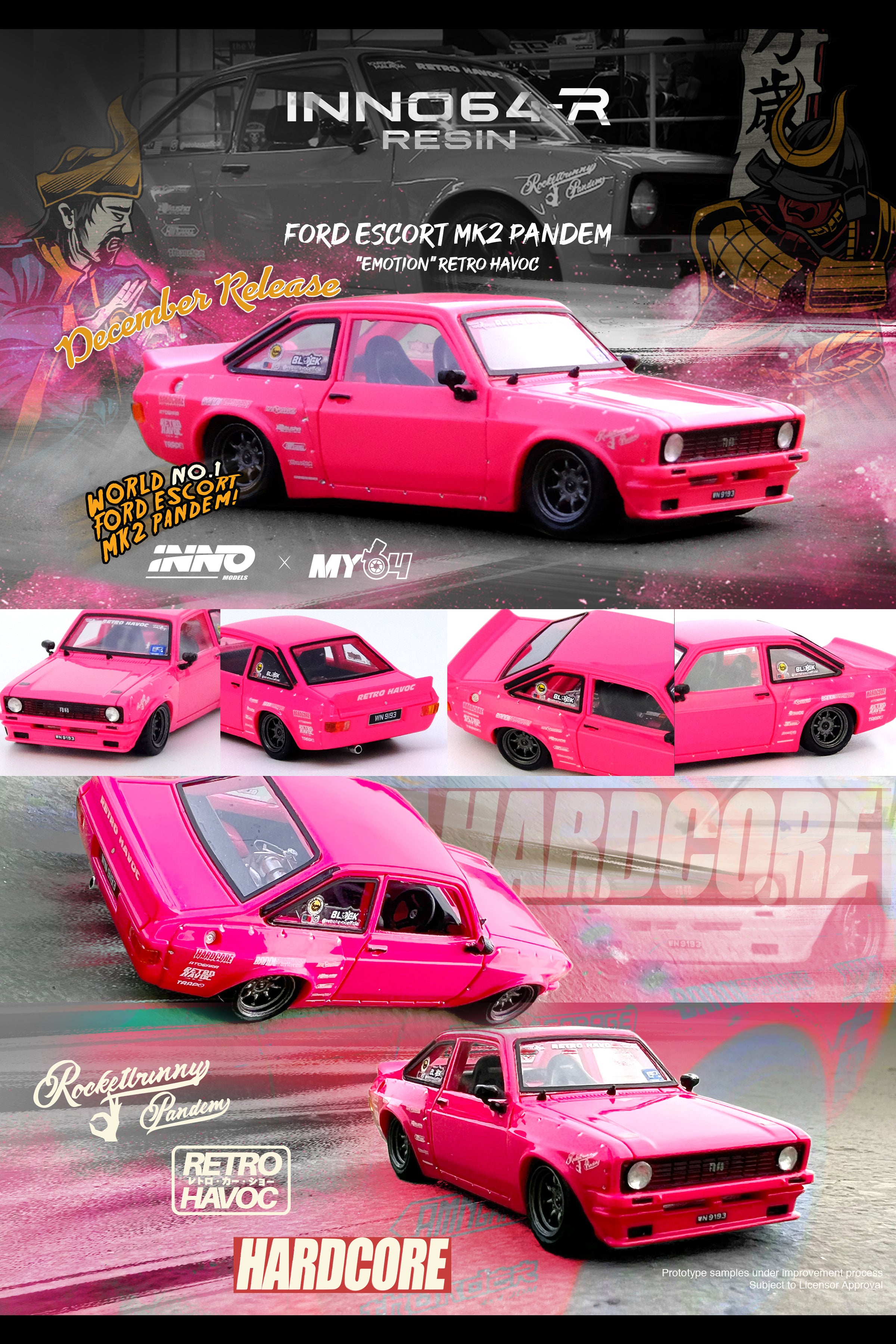 1/64 イノモデル Ford Escort MK2 パンデム 1/64 INNO FORD ESCORT MK2 PANDEM EMOTION RETRO HAVOC Resin