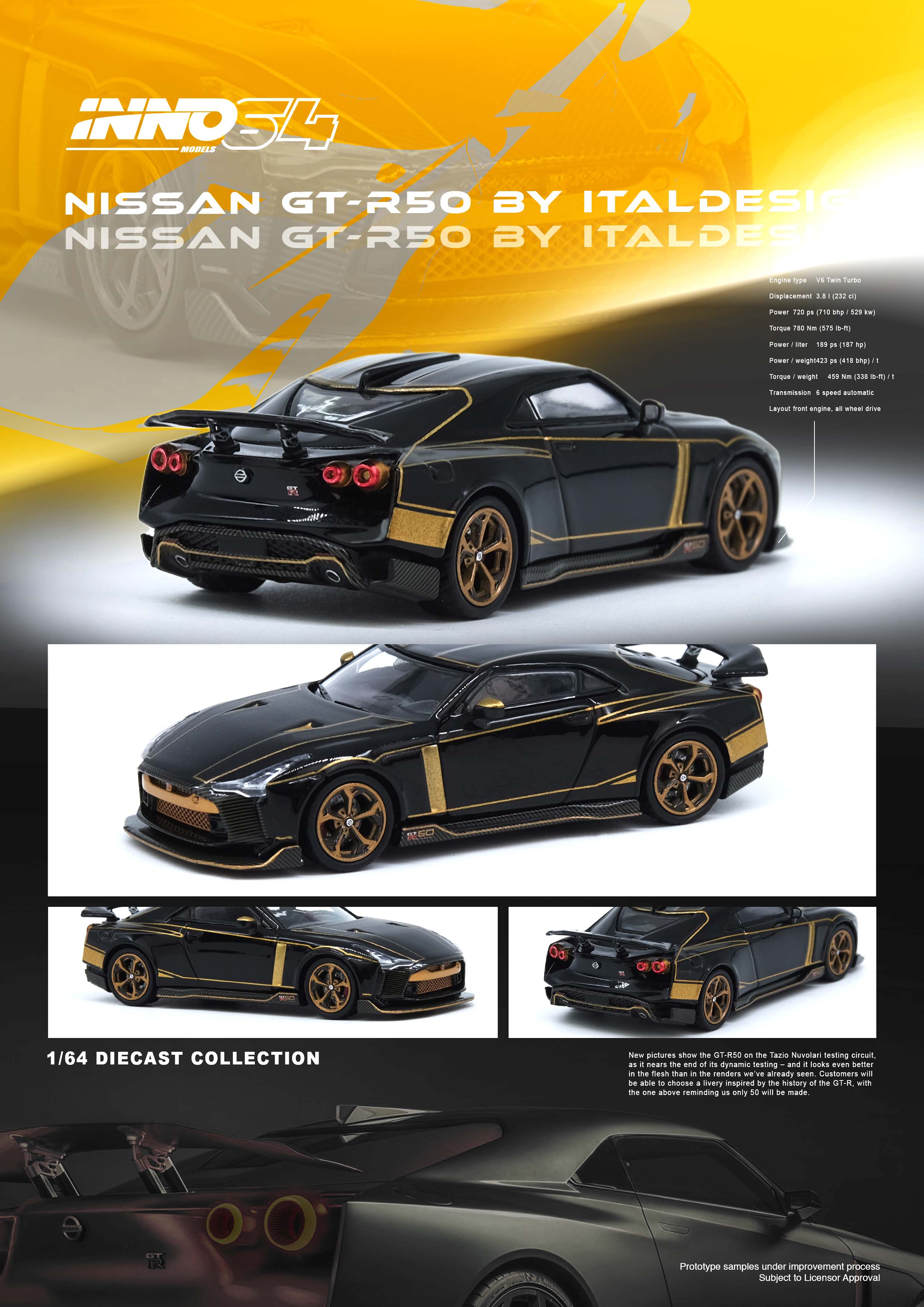INNO64 1:64 Nissan GT-R50 by ITALDESIGN in Black – Model Cars Houston