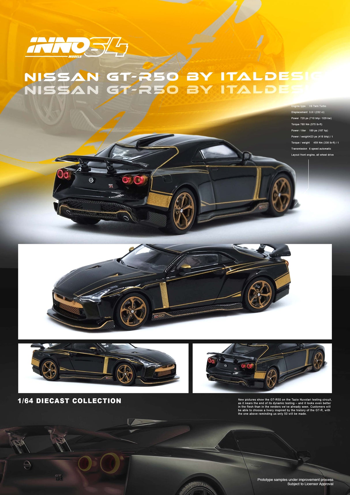 INNO64 1:64 Nissan GT-R50 by ITALDESIGN in Black