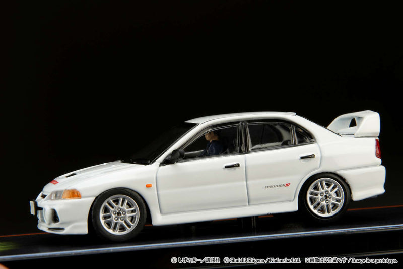 Hobby Japan 1:64 Mitsubishi Lancer RS Evolution Ⅳ / Initial D VS Takumi Fujiwara with Seiji Iwaki Figure