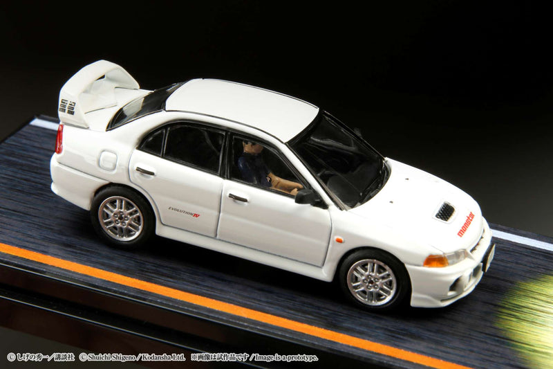 Hobby Japan 1:64 Mitsubishi Lancer RS Evolution Ⅳ / Initial D VS Takumi Fujiwara with Seiji Iwaki Figure