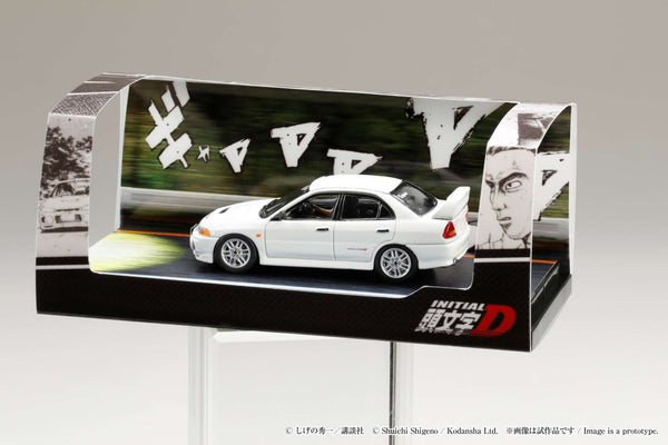 *PREORDER* Hobby Japan 1:64 Mitsubishi Lancer RS Evolution Ⅳ / Initial D VS Takumi Fujiwara with Seiji Iwaki Figure