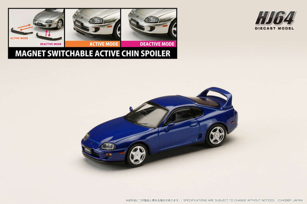 *PREORDER* Hobby Japan 1:64 Toyota SUPRA RZ (JZA80) with Active Spoiler in Blue Mica Metallic