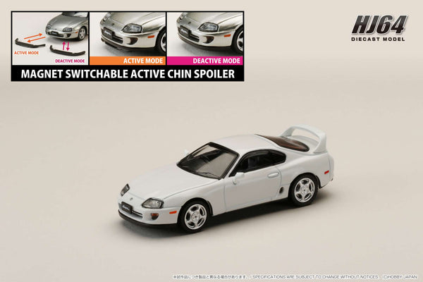 *PREORDER* Hobby Japan 1:64 Toyota SUPRA RZ (JZA80) with Active Spoiler in Super White II