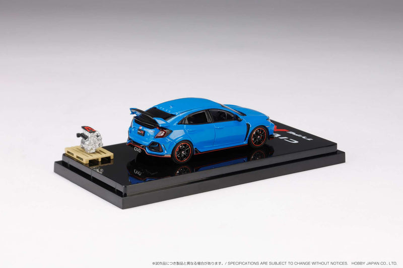 Hobby Japan 1:64 Honda Civic Type-R Limited Edition (FK8) 2020 with Engine Display Model in Racing Blue Pearl
