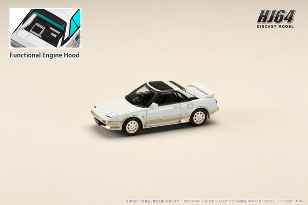 *PREORDER* Hobby Japan 1:64 Toyota MR2 1600G-Limited Supercharged 1988 Super Edition T-Top in White / Beige Metallic