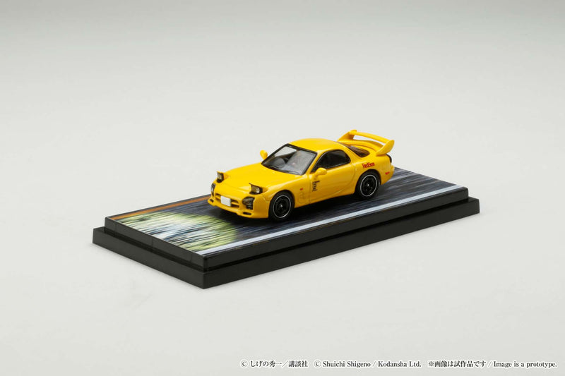 Hobby Japan 1:64 Mazda RX-7 (FD3S) Red Suns Initial D vs Takumi Fujiwara with Keisuke Takahashi Figure