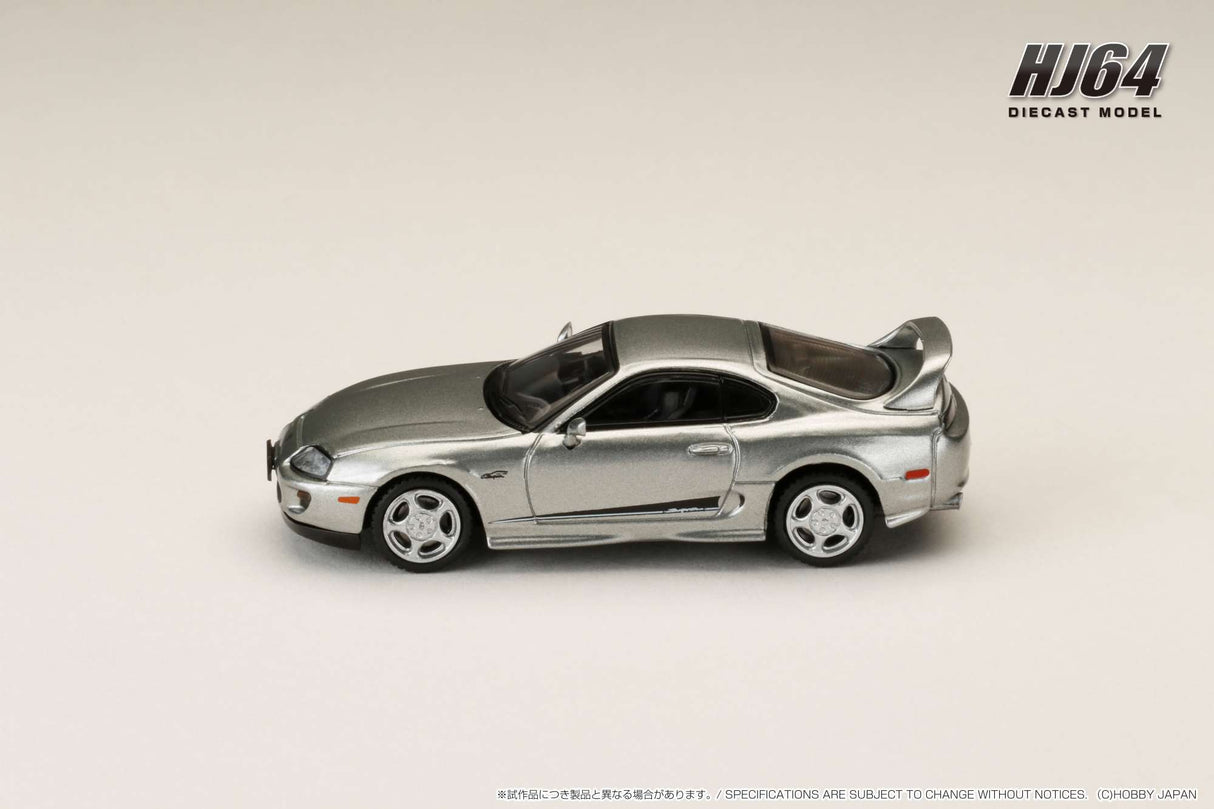 Hobby Japan 1:64 Toyota SUPRA RZ (JZA80) Custom Version with Active Spoiler in Silver Metallic Graphite