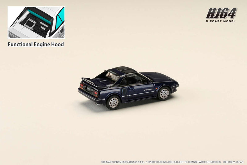 *PREORDER* Hobby Japan 1:64 Toyota MR2 1600G-Limited Supercharged 1988 T-Top in Blue Mica