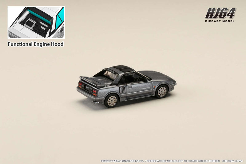 *PREORDER* Hobby Japan 1:64 Toyota MR2 1600G-Limited Supercharged 1988 T-Top in Gray Metallic