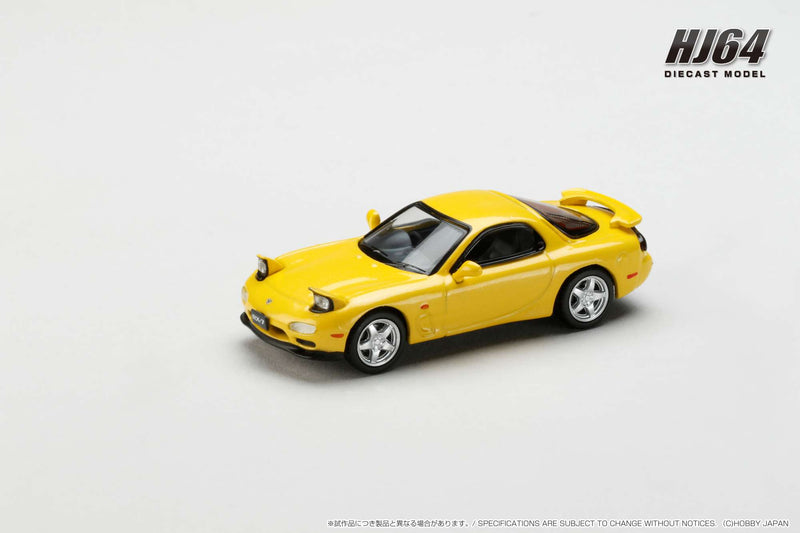 Hobby Japan 1:64 Mazda RX-7 (FD3S) Efini Type RS in Competition Yellow Mica