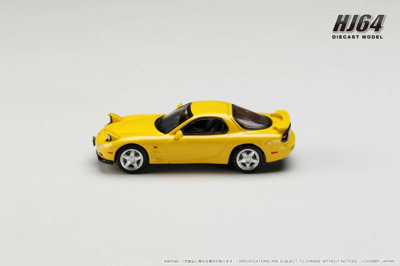 Hobby Japan 1:64 Mazda RX-7 (FD3S) Efini Type RS in Competition Yellow Mica