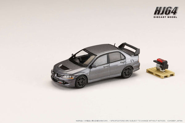 *PREORDER* Hobby Japan 1:64 Mitsubishi Lancer EVO 8 MR GSR with Engine Display Model in Medium Purple Gray Mica