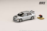 Hobby Japan 1:64 Mitsubishi Lancer EVO 9 GSR with Engine Display Model in Cool Silver Metallic