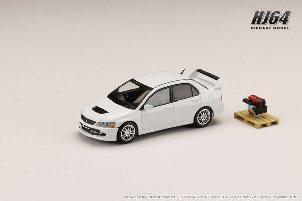 *PREORDER* Hobby Japan 1:64 Mitsubishi Lancer EVO 9 GSR with Engine Display Model in Solid White