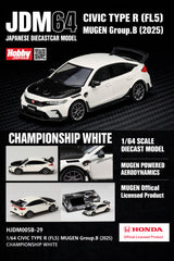 *PREORDER* Hobby Japan 1:64 Honda Civic Type-R (FL5) MUGEN Group B (2025) in Championship White