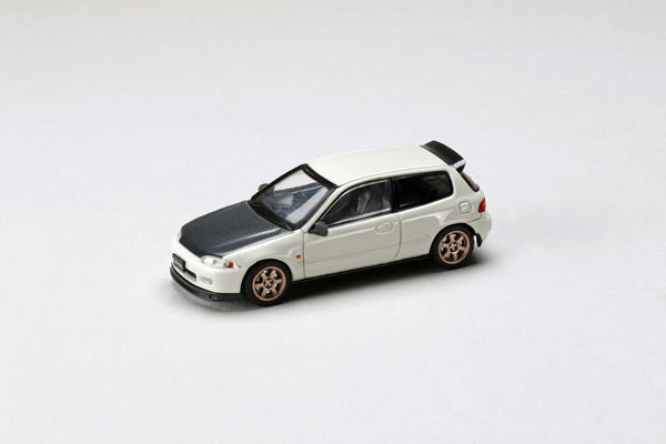 *PREORDER* Hobby Japan 1:64 Honda Civic SiR-II (EG6) in Frost White with Carbon Bonnet