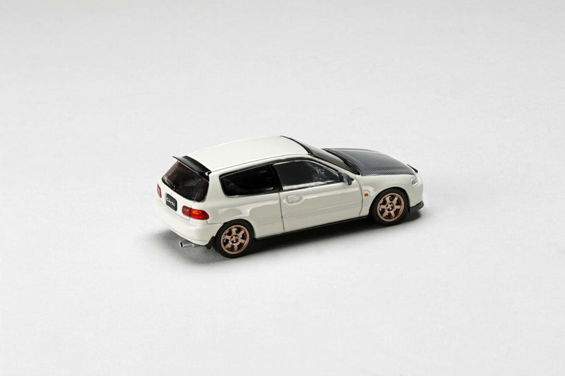 *PREORDER* Hobby Japan 1:64 Honda Civic SiR-II (EG6) in Frost White with Carbon Bonnet