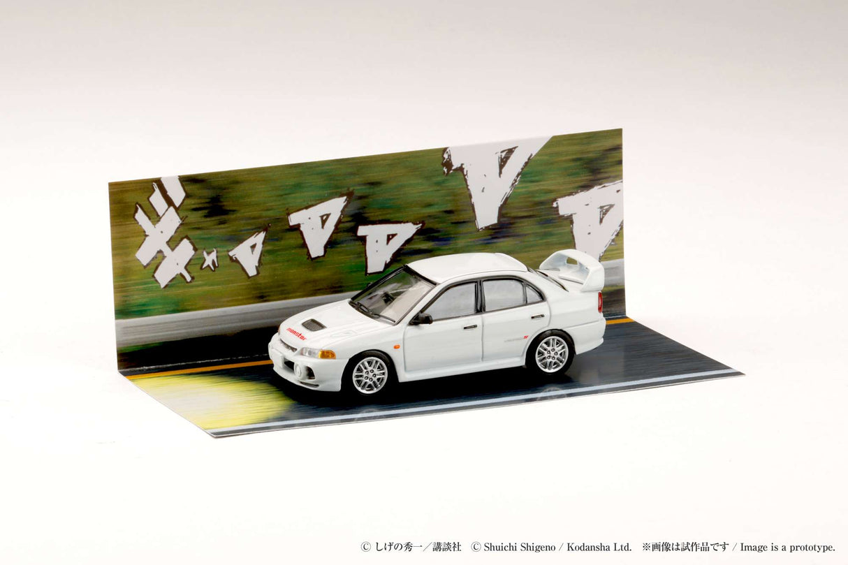 *PREORDER* Hobby Japan 1:64 Mitsubishi Lancer RS Evolution III / INITIAL D Seiji Iwaki VS Takumi Fujiwara